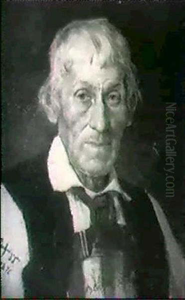 Portrait Of An Old Man Oil Painting by Franz Von Defregger