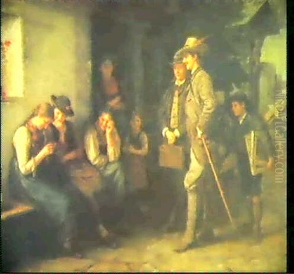 Die Erste Studienreise Oil Painting by Franz Von Defregger