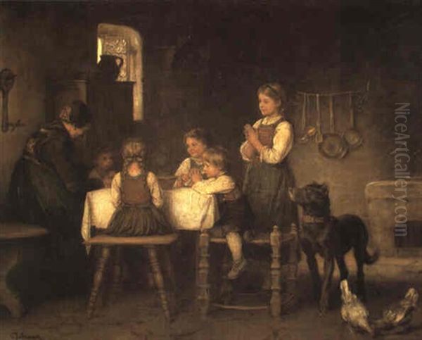 Tischgebet Oil Painting by Franz Von Defregger