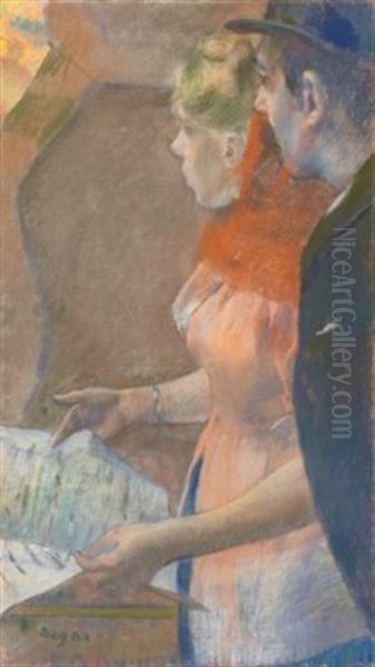 Dans Les Coulisses Oil Painting by Edgar Degas