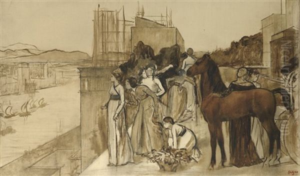 Semiramis Construisant Une Ville Oil Painting by Edgar Degas