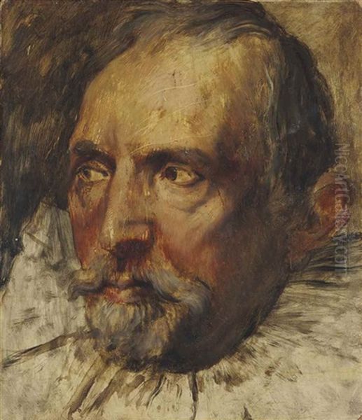 Portrait D'homme D'apres Un Maitre Flamand Oil Painting by Edgar Degas