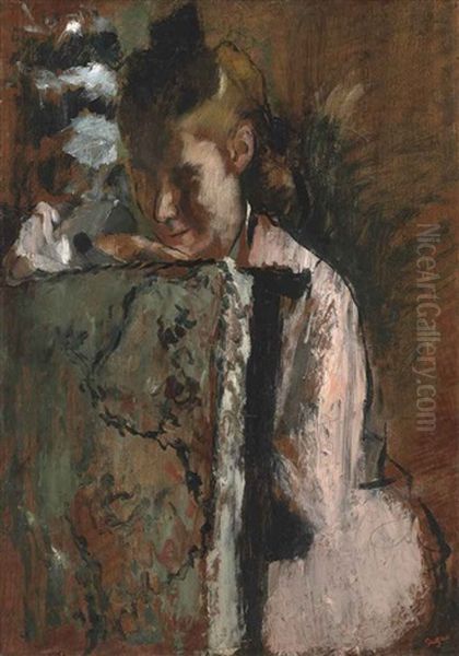 Jeune Fille Assise Appuyee Au Dossier D'un Fauteuil Oil Painting by Edgar Degas