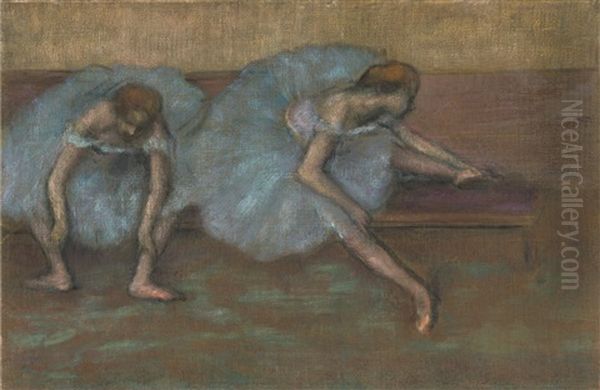 Deux Danseuses Assises Oil Painting by Edgar Degas