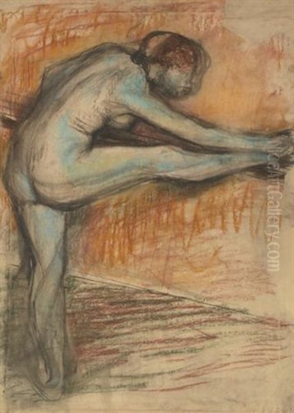 Etude De Nu Pour Une Danseuse A La Barre (study) Oil Painting by Edgar Degas