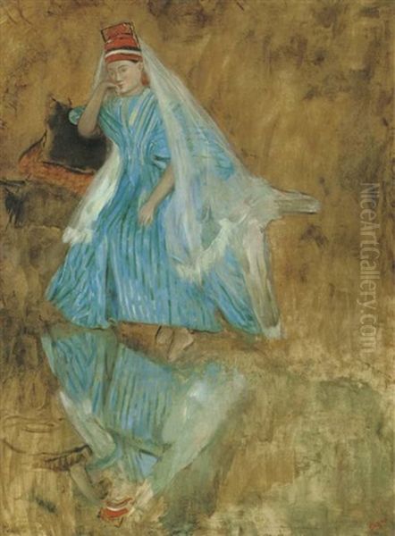 Mademoiselle Fiocre Dans Le Ballet De La Source (etude) Oil Painting by Edgar Degas