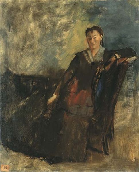 Femme Assise Sur Un Canape Oil Painting by Edgar Degas