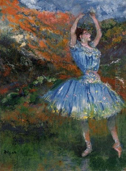 Danseuse Bleue, Au Ballet Oil Painting by Edgar Degas