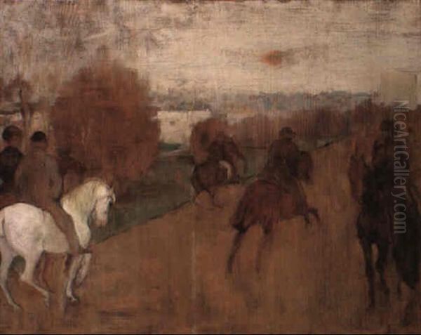 Cavaliers Sur Une Route Oil Painting by Edgar Degas