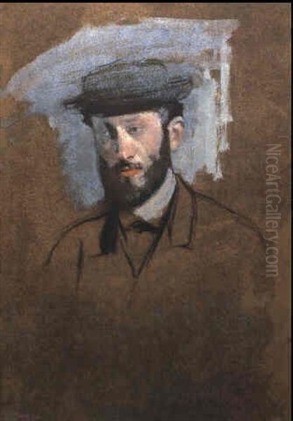 Portrait D'eugene Manet Oil Painting by Edgar Degas