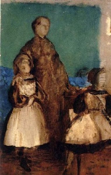 Etude Pour Le Portrait De Famille Oil Painting by Edgar Degas