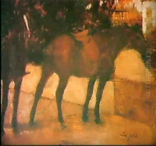 Etude De Chevaux Oil Painting by Edgar Degas