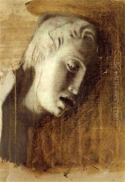 Tete D'un Enfant Chantant (recto); Une Esquisse Du Dante    (verso). Oil Painting by Edgar Degas