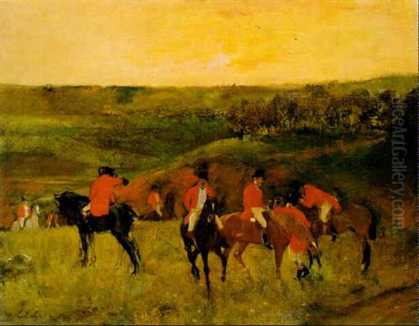 Le Depart Pour La Chassse Oil Painting by Edgar Degas