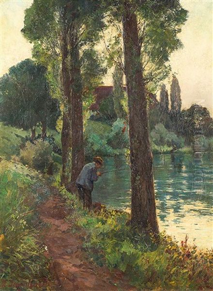 Sommerlicher, Sonniger Tag In Der Abenddammerung Oil Painting by Hugo Degenhard