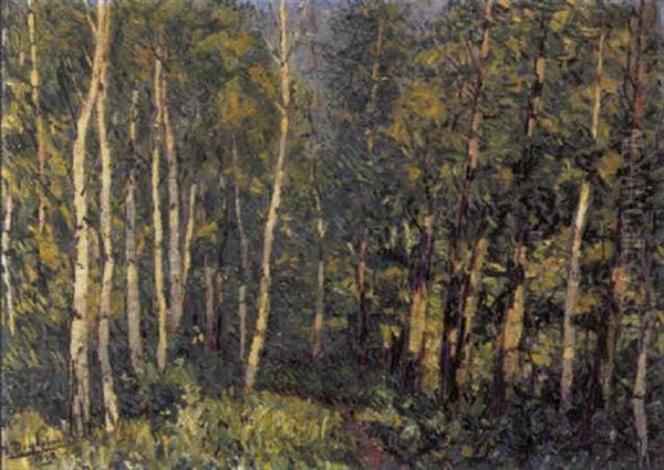 Sous-bois Oil Painting by Henri Deglume