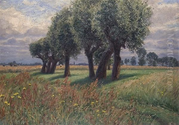 Korbweiden Oil Painting by Wilhelm Degode