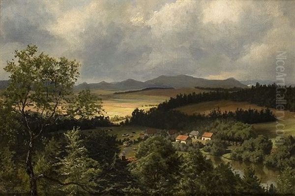 Gehoft Im Vorgebirge Oil Painting by Wilhelm Degode