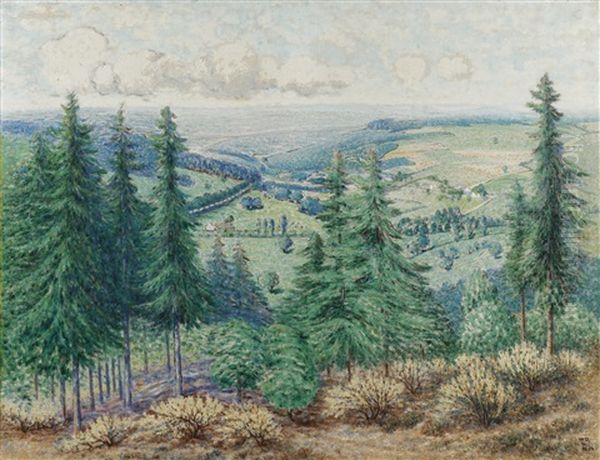 L'ete, Ardennes Oil Painting by William Degouve de Nuncques