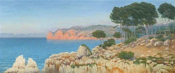 Cote Aux Baleares (majorque, Cala San Vicente) Oil Painting by William Degouve de Nuncques