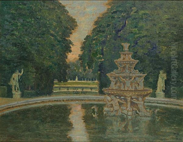 Waterpartij In Versailles Oil Painting by William Degouve de Nuncques