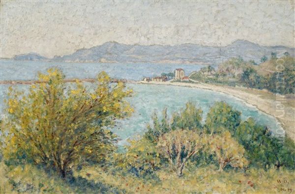 Vue De La Mediterranee Oil Painting by William Degouve de Nuncques