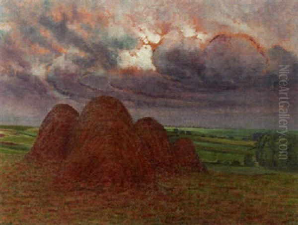 Threatening Clouds Oil Painting by William Degouve de Nuncques