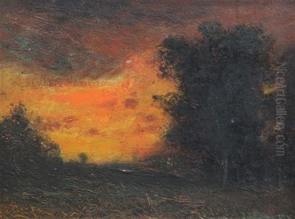 Sunset Oil Painting by Franklin DeHaven