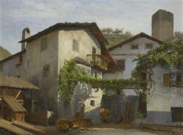 Dorf In Den Weinbergen Oil Painting by Georg Dehn