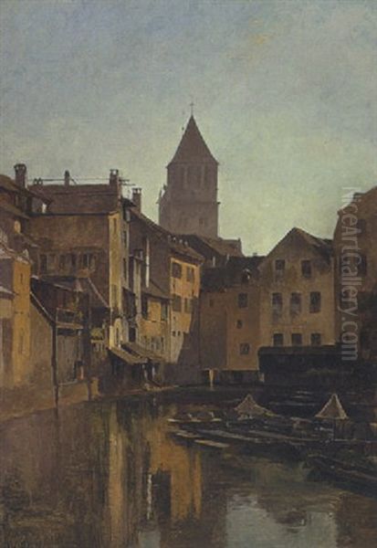 Parthie Aus Strasburg Oil Painting by Georg Dehn