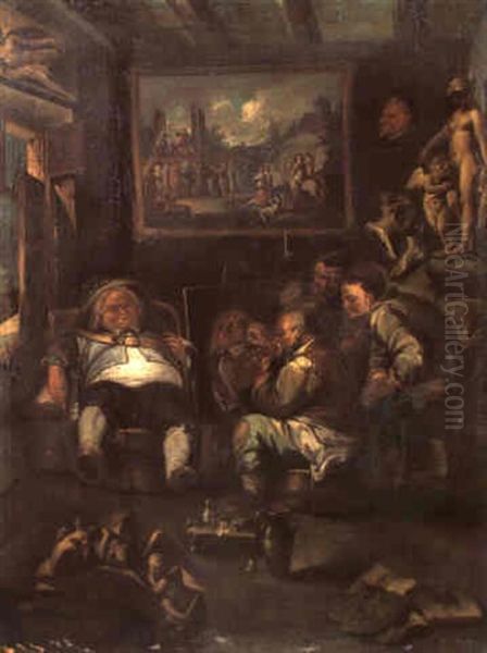 Nello Studio Del Pittore (ein Reicher Man L,st Sich Portratieren) Oil Painting by Bernardino Deho