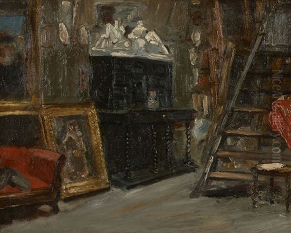 Vue De L'atelier De L'artiste Oil Painting by Edme Alexis Alfred Dehodencq