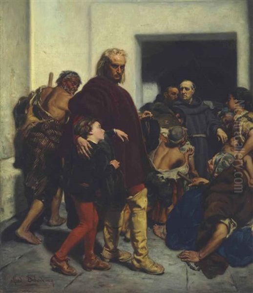 Christopher Columbus At The Monastery Of Rabida Oil Painting by Edme Alexis Alfred Dehodencq