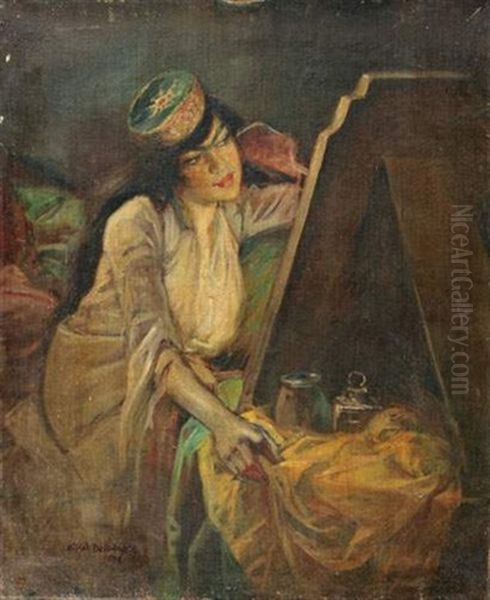 L'orientale Oil Painting by Edme Alexis Alfred Dehodencq