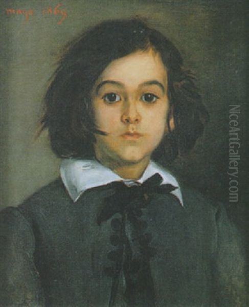 Portrait Of His Son Oil Painting by Edme Alexis Alfred Dehodencq