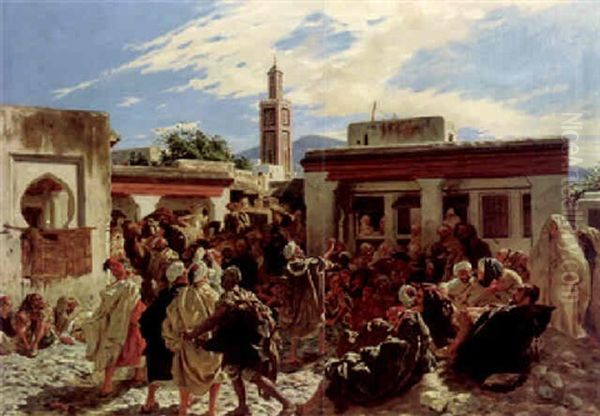 Le Conteur Marocain Oil Painting by Edme Alexis Alfred Dehodencq