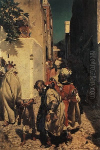 The Arrest Of A Jew In Tanger Oil Painting by Edme Alexis Alfred Dehodencq