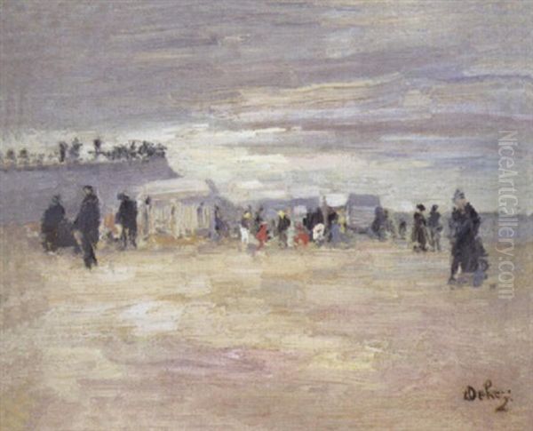 Wandeling Op Het Strand Oil Painting by Charles Dehoy