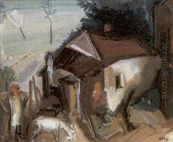 Hoeve En Geitenhoeder Oil Painting by Charles Dehoy