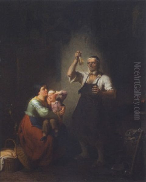 Der Hausarzt Oil Painting by Anton Deibl