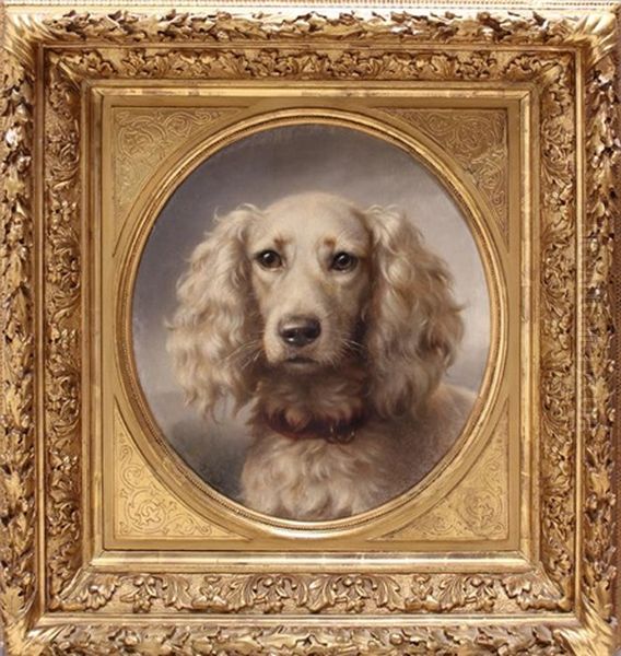 Detailliertes Hundeportrait Eines Weisen Setters Oil Painting by Johannes Christian Deiker