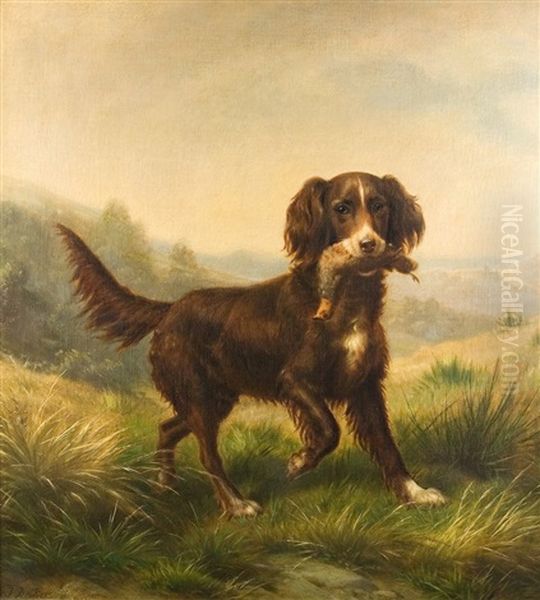 The Hunting Dog Oil Painting by Johannes Christian Deiker