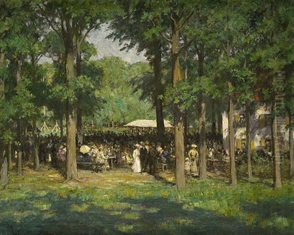 Im Biergarten Oil Painting by Hans Deiters