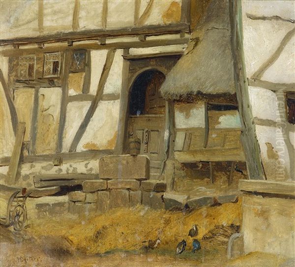 Studie Eines Westfalischen Bauerngehofts Oil Painting by Heinrich Deiters