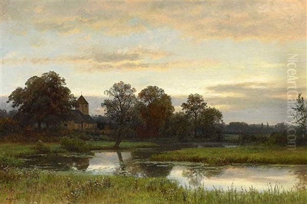 Abenddammerung Oil Painting by Heinrich Deiters