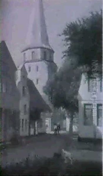 Westfalisches Stadtchen Oil Painting by Heinrich Deiters