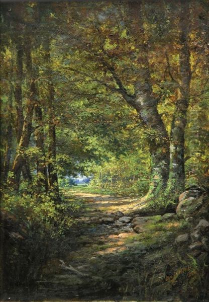 In The Woods Oil Painting by Luther Evans DeJoiner