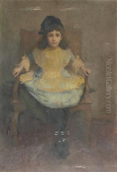 Jeune Enfant Assis Oil Painting by Leon Delachaux