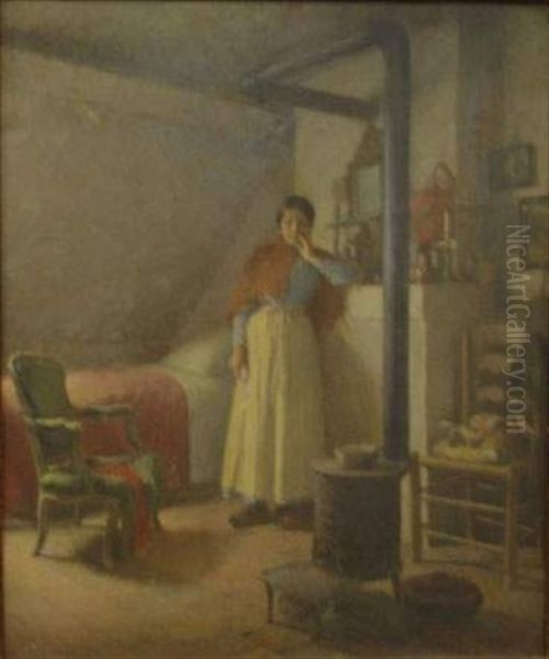 Femme Dans Un Interieur Oil Painting by Leon Delachaux