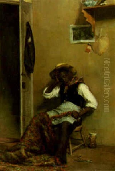 Taking A Rest Oil Painting by Leon Delachaux